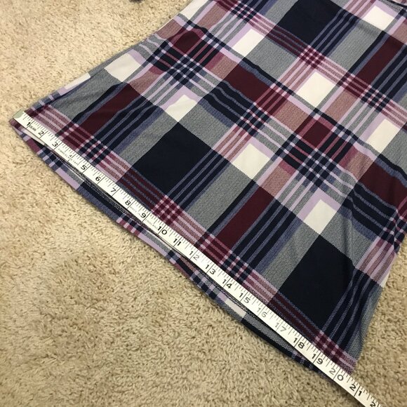 Stretchy Plaid Print 3/4 Sleeve Pullover Top - Picture 14 of 16